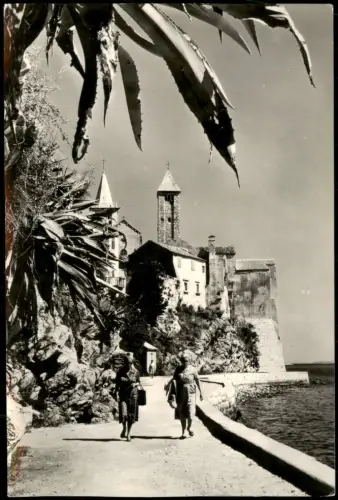 Rab Arbe Uferpromenade mit Blick auf die Altstadt und Glockenturm 1963