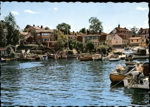 Postcard Vaxholm Norrhamnen (Nordhafen) 1970