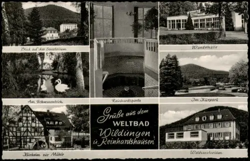 Reinhardshausen Bad Wildungen Mehrbildkarte Schwanenteich,  Zur Mühle uvm. 1960