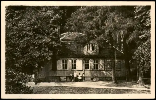 Ansichtskarte Ohrdruf Waldidyll Scherershütte zur DDR-Zeit 1956