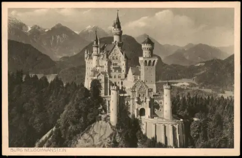 Ansichtskarte Schwangau BURG NEUSCHWANSTEIN Gesamtansicht Schloss 1920