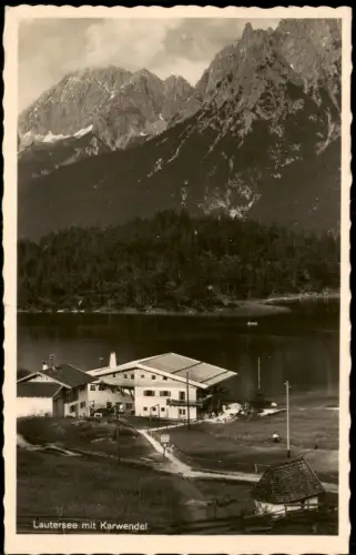Ansichtskarte Mittenwald Lautersee mit Karwendelgebirge 1942