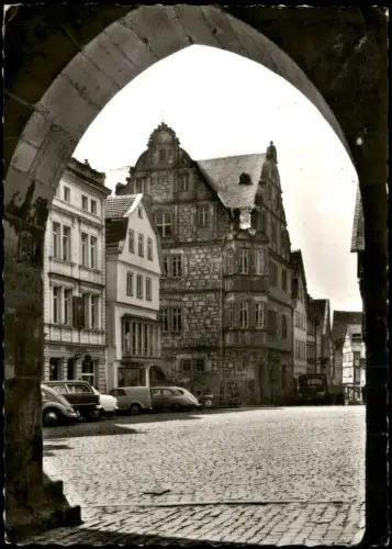 Ansichtskarte Alsfeld Straßenpartie Autos am Hochzeitshaus 1962