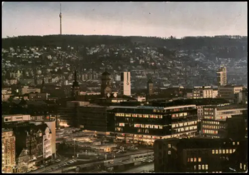 Stuttgart Blick gegen den kleinen Schloßplatz Abendstimmung 1981