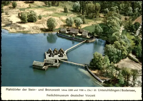 Unteruhldingen Mühlhofen Pfahldörfer  Bronzezeit Luftbild Luftaufnahme 1960