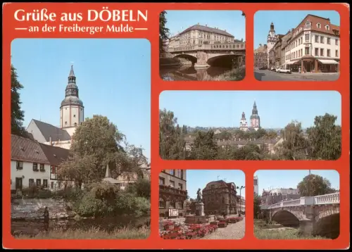 Döbeln Mehrbild-AK Grüße aus DÖBELN an der Freiberger Mulde 1990
