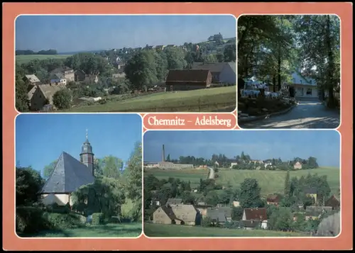 Adelsberg-Chemnitz Mehrbild-AK Ortsansichten Wald-Gaststätte Adelsbergturm 1990
