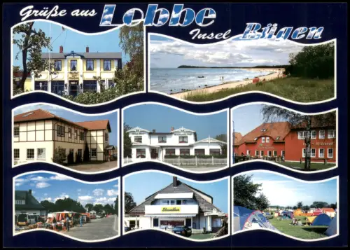 Lobbe-Mittelhagen Mehrbildkarte Ansichten   Halbinsel Mönchgut Insel Rügen 2000