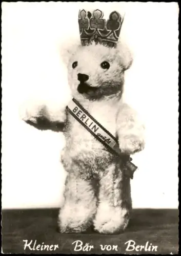 Berlin Kleiner Bär von Berlin Stofftier Motivkarte (Bear of Berlin) 1961