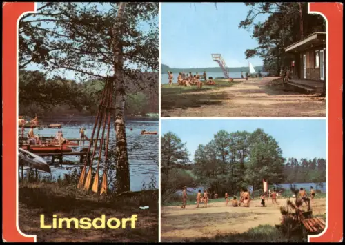 Limsdorf Storkow (Mark) Verschiedene Ansichten auf den See mit Booten und  g1982