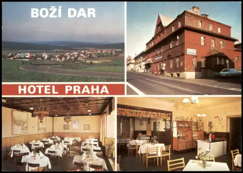 Gottesgab (böhmisches Erzgebirge) Boží Dar Ort BOŽÍ DAR mit Hotel Praha 1980
