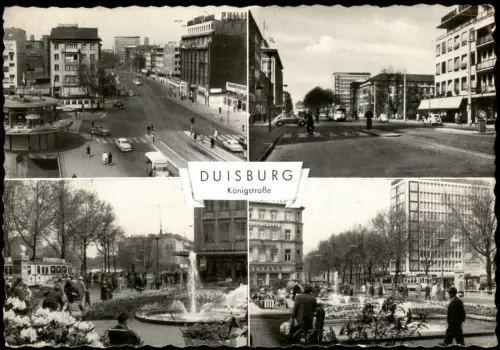 Ansichtskarte Duisburg Mehrbildkarte Königstraße 4 Ansichten 1960