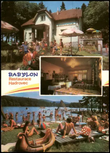 Babilon Babylon Mehrbild-AK mit BABYLON Restaurace Jednoty Hadrovec 1986