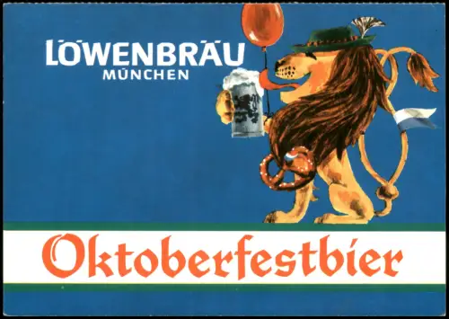München Oktoberfestbier LÖWENBRAU Löwe Reklame & Werbung für Bier 1980