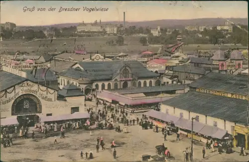 Ansichtskarte Johannstadt-Dresden Jahrmarkt Vogelwiese Hallen 1909