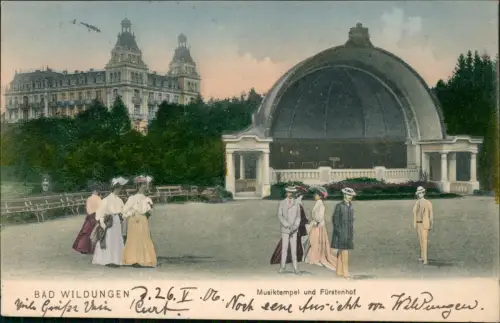 Bad Wildungen Musiktempel und Fürstenhof feine Herrschaften 1906