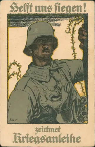 Ansichtskarte  Postkarten Kriegsanleihe - WK I Militaria Soldat 1916
