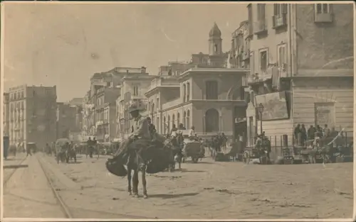 Foto Salerno Straßenszene Esel belebt 1929 Privatfoto