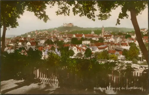 Ansichtskarte Coburg Blick auf die Stadt Colorfotokarte 1926