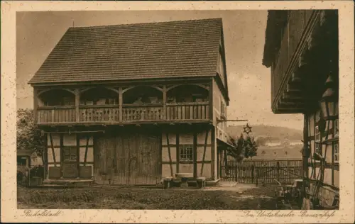 Ansichtskarte Rudolstadt Scheune vom Unterhaseler Bauernhaus 1928