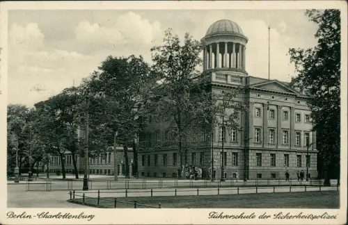 Ansichtskarte Charlottenburg-Berlin Schule Sicherheitspolizei 1939