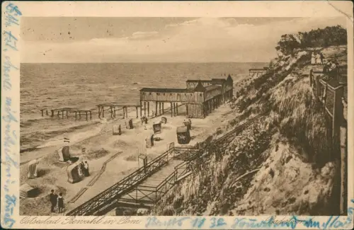 Postcard Rewahl Rewal Strand Seebrücke - Künstlerkarte 1923