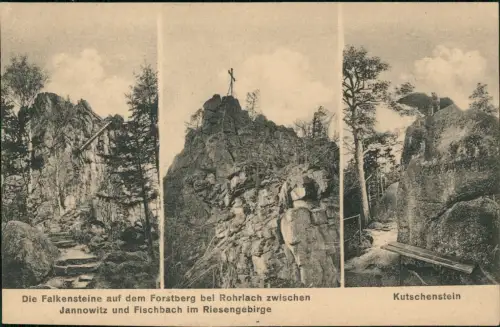 Jannowitz Riesengebirge Janowice Wielkie 3 Bild Falkensteine Kutschenstein 1914