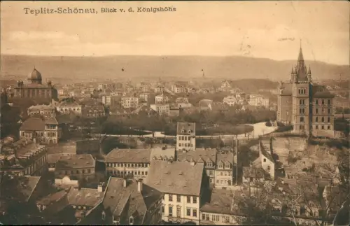 Postcard Teplitz-Schönau Teplice Blick v. d. Königshöhe 1911