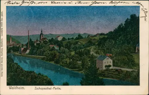 Ansichtskarte Waldheim (Sachsen) Stadtpartie 1909 Luna