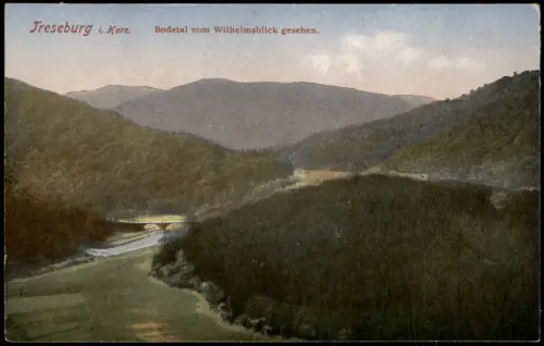Ansichtskarte Treseburg Bodetal vom Wilhelmsblick gesehen 1910