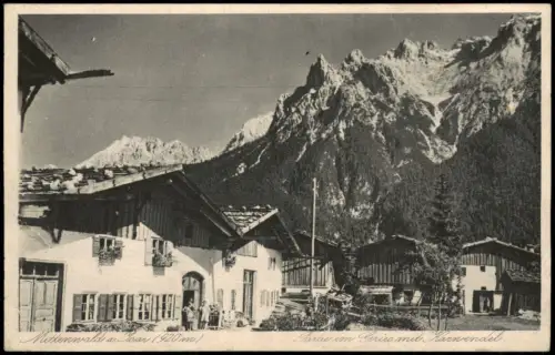 Ansichtskarte Mittenwald Partie im Gries mit Karwendel 1920