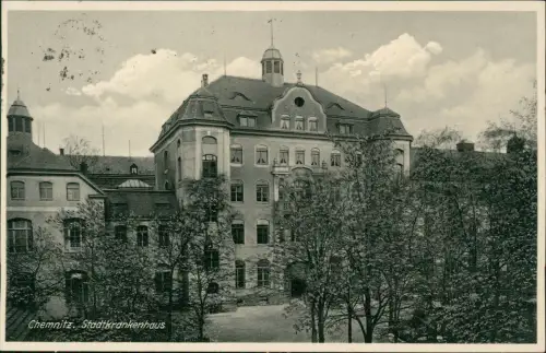 Ansichtskarte Chemnitz Stadtkrankenhaus 1938