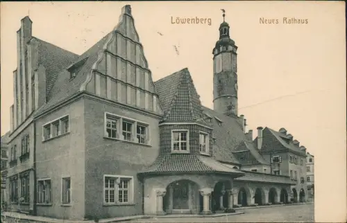 Postcard Löwenberg (Schlesien) Lwówek Śląski Partie am Rathaus 1921