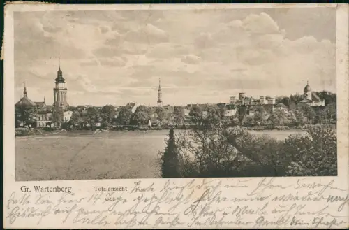 Postcard Groß Wartenberg Syców Totale 1924