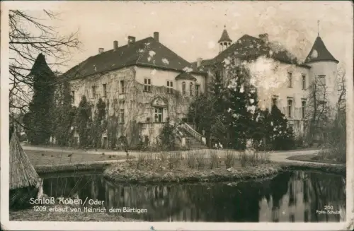Postcard Köben a. Oder Chobienia Schloß 1938