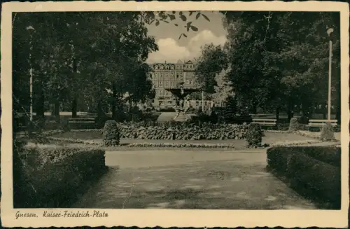 Postcard Gnesen Gniezno Kaiser-Friedrich-Platz 1936