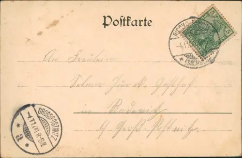 Ansichtskarte Bischofswerda Gottesacker-Kirche 1908