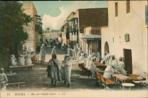 Biskra بسكرة Biskira Rue des Ouleds-Nails Muslime 1912  Algeria Algerien
