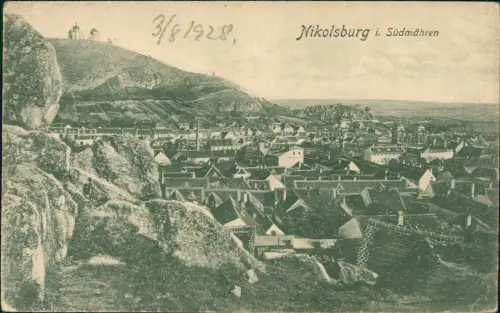 Postcard Nikolsburg Mikulov Stadtblick 1928