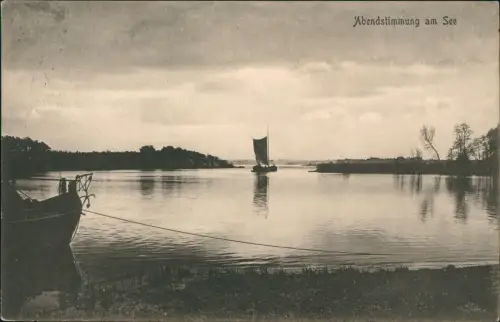 Ansichtskarte Schmöckwitz-Berlin Abendstimmung am See 1909
