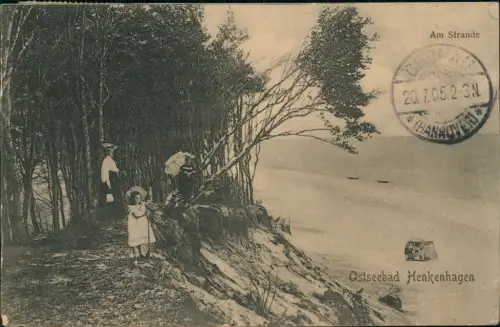 Postcard Henkenhagen Ustronie Morskie Steilküste Frauen 1905