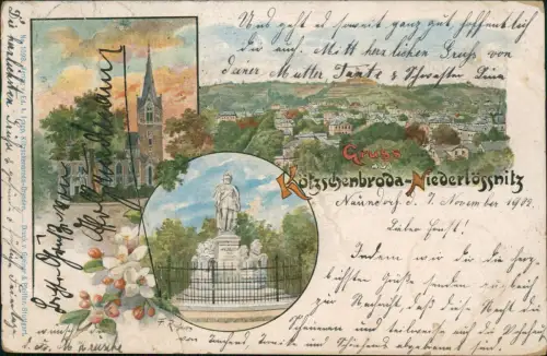 Kötzschenbroda-Radebeul Niederlössnitz 3 Bild Kirche Totale 1902