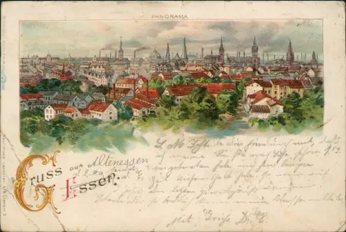 Ansichtskarte Litho AK Essen (Ruhr) Totale - Gruss aus 1900