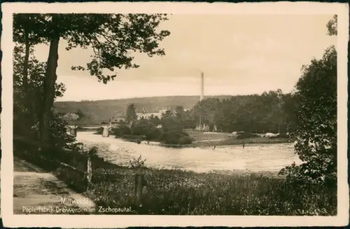 Schönborn-Dreiwerden-Rossau (Sachsen) Papierfabrik - Fotokarte 1932
