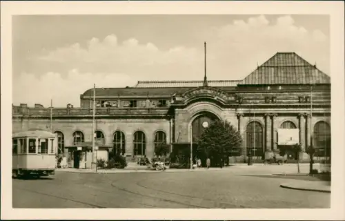Ansichtskarte Innere Neustadt-Dresden Neustädter Bahnhof Straßenbahn 1954