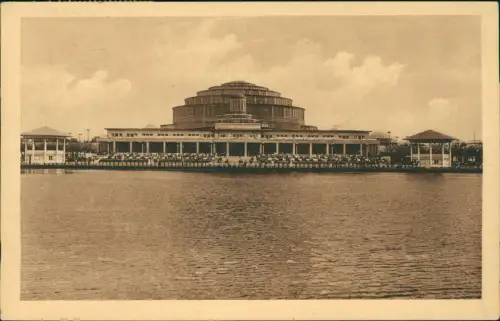 Postcard Breslau Wrocław Jahrhunderthalle Hauptrestaurant See 1922