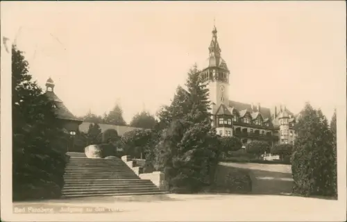 Postcard Bad Flinsberg Świeradów-Zdrój Aufgang zu den Terrassen 1938