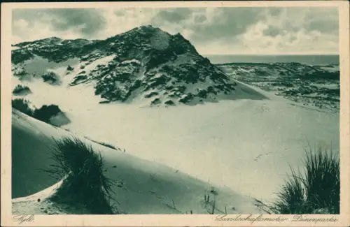 Ansichtskarte Insel Sylt Landschaftsmotiv Dünenpartie 1929