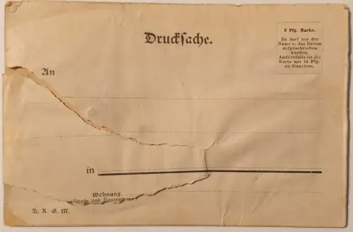 Berlin Kaiser-Wilhelm-Nationaldenkmal Cententarfeier Mechanische Karte 1897