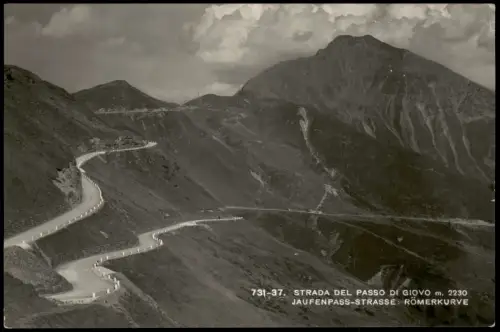 Cartolina .Trentino-Südtirol Jaufenpass-Straße, Römerkurve 1937
